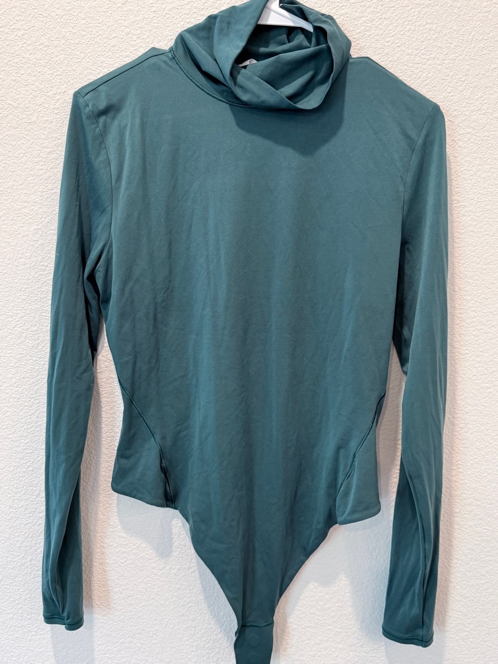Lululemon Nulu Turtleneck Bodysuit Athleisure Storm Teal Green LW3HQLS Large - Picture 2 of 9